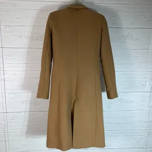 Rebel Queen camel double breasted wool blend pea coat size 42 thumbnail 2