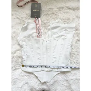 House of CB Strappy Chiffon Corset Top XS - White thumbnail 3