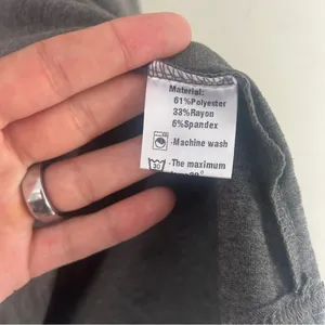 NWT PrinStory Gray T-Shirt Ruffle Sleeve Casual Neutral XXL thumbnail 3