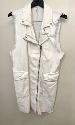 Revolve Free People White Vest Moto Dress Size Small thumbnail 1