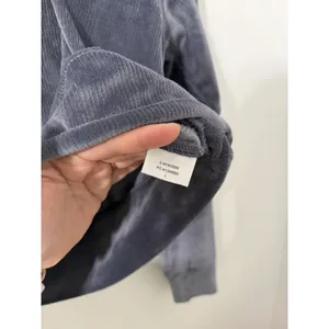 Vuori Haven Half Zip Velour Hoodie Azure Soft Blue Gray Large Cozy thumbnail 3
