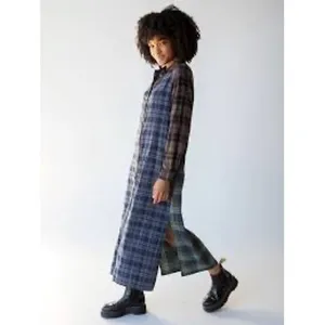 Natural Life Esme maxi dress multicolored plaid 100% cotton‎ womens size medium thumbnail 2