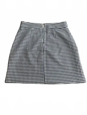 ASOS Black White Houndstooth Mini Skirt High Waisted Preppy Dark Academia Size S thumbnail 2