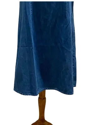 Route 66 Y2K Denim Halter Mini Dress Blue Size 10 Boho Summer Coastal Festival thumbnail 6