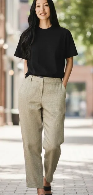 Jones New York Collection Pants Slacks Trousers SZ 16 Linen Brown Straight Leg thumbnail 1