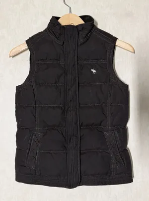 Abercrombie & Fitch Women’s Y2K Vintage Puffer Quilted Vest Full Zip in Brown S thumbnail 1