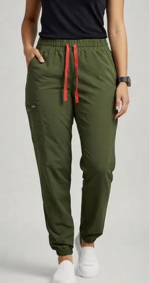 FIGS Dark Olive Zamora Jogger Scrub Pants - Women's Size Medium EUC thumbnail 1