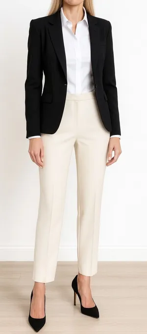 Marc‎ Cain Classic Pleated Trouser N5 Size 12 Cream Straight Leg thumbnail 1