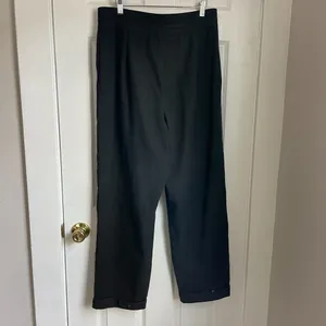 Urban Outfitters grey high waist pleated wide leg pants cuffed office workwear thumbnail 6