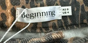 Beginning Boutique Brunet Leopard Print Straight Leg Jeans US 4 NWT thumbnail 6