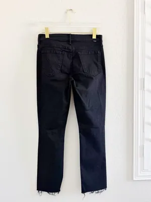 Mother Denim The Rascal Ankle Fray Cropped Straight Jeans in Guilty As Sin Sz 29 thumbnail 4