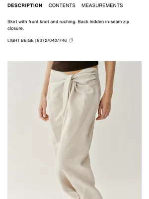 Zara NWT cream beige Draped twist front ruched Midi pareo Skirt thumbnail 10