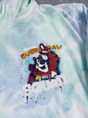 Kelloggs Breakfast Club Hoodie Unisex Small Blue Green Frosted Flakes Tie Dye thumbnail 3