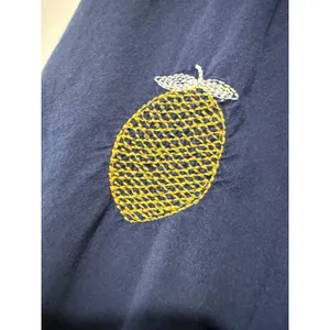 Print Fresh Printed Pajama Top XS Blue Yellow Lemon Novelty Sleep‎ Lounge thumbnail 5