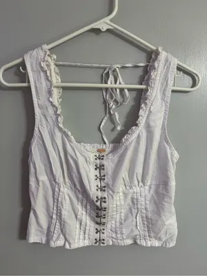 Free People White Hook-and-Eye Amelia Corset Top Size XS thumbnail 2