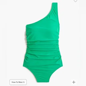 J crew one shoulder minty green bathing suit one piece thumbnail 1