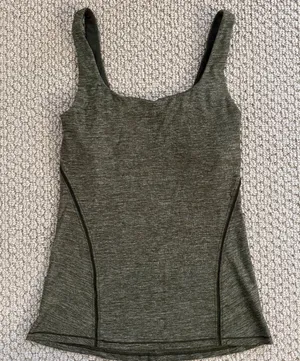 Lululemon Athletica Womens Tank Bulit In Bra Size 4 Like New Heather Green thumbnail 1