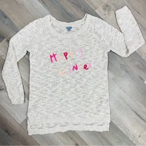 Aerie by AEO Happy Winter Open Weave‎ Sweater Tan Pink Medium Pullover thumbnail 8