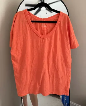 aerie Coral V-Neck Short Sleeve Tee thumbnail 1