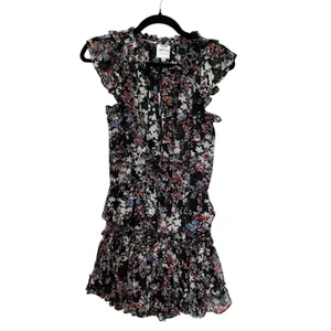 MISA Los Angeles Fleur Mini Dress in Black Floral SizeXS lightweight thumbnail 4