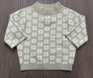 Princess Polly Green Print Mock Neck Sweater Women’s XS/S Cropped Knit thumbnail 1