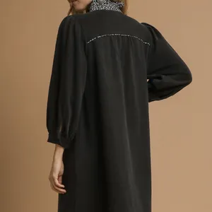 Umgee French Terry Balloon Sleeve Shift Dress with‎ Leopard Print Detail thumbnail 4