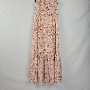 Laundry by Shelli Segal Womens Dress Size 2 Orange Halter Neck Midi Tiered Maxi thumbnail 6