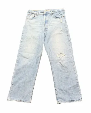 Levis Premium Ribcage Straight Ankle Jeans Womens 32x27 High Rise Light Wash thumbnail 1