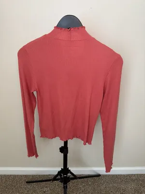 American Eagle Ribbed Mock Neck Long‎ Sleeve Top Size M thumbnail 3