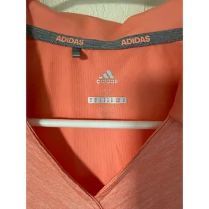 Adidas Golf Womens Sleeveless Polo Shirt Coral Heather V-Neck Marlin Logo Medium thumbnail 2