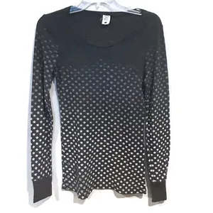 Vintage Free People Women's Gray Ombre Star Long Sleeve ThermalTop thumbnail 4