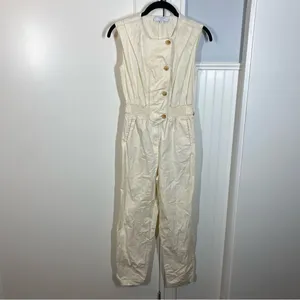 Thakoon Collective Asymmetric Jumpsuit Cream Womens Size 0 Designer contemporary thumbnail 3