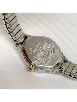Vintage watch-it women watch silver gold tone 20mm quartz analog 6.5” running thumbnail 4