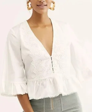 TJD The Jetset Diaries After Forever Embroidered Bell Sleeves Top Size XS thumbnail 1
