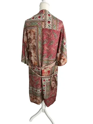 ZARA Reversible Belted Caftan Robe Size Small thumbnail 9