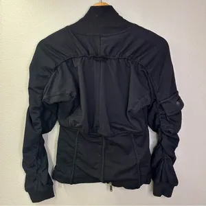 NEW Free People Movement Foundation Ruched Seam Jacket in Black Bomber Jacket thumbnail 4