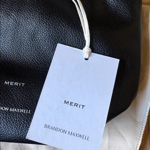 Merit x Brandon Maxwell Black Leather Clutch thumbnail 3