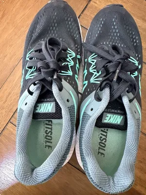 Nike Zoom winflo 3 black turquoise running sneakers women's 7.5 thumbnail 3