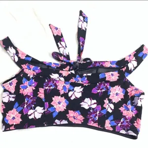 Free people off the shoulder floral‎ crop top thumbnail 4
