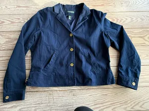 Lauren Ralph Lauren Navy Blue Cotton Jacket Size 16 thumbnail 1