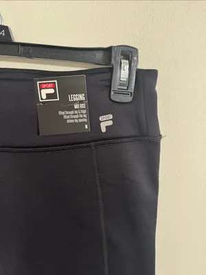 Fila Sport Neoprene Mid Rise Skinny Leg Seamed Leggings in Black size M thumbnail 5