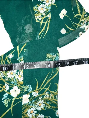 Reformation Rosi Dress Green Floral Short Sleeve Sweetheart Neck 8 in Buena thumbnail 9