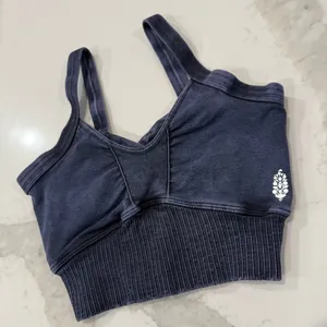 Free People Movement Good Karma ScoopNeck CrossBack Sports Bra Women’s XS/S Gray thumbnail 4