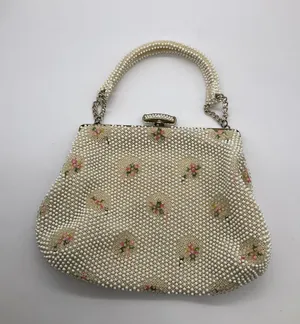 VINTAGE CORDÉ BEADS HANDBAG White thumbnail 10