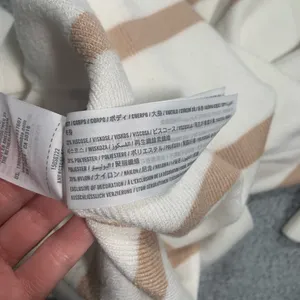 Abercrombie & Fitch Cream and Tan Striped Crewneck Sweater thumbnail 7