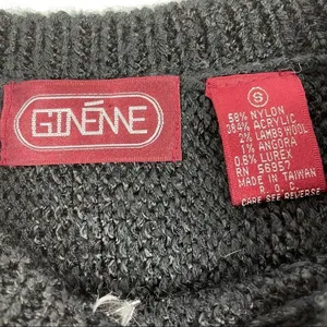 Vintage Beaded Wool Blend Sweater Black thumbnail 6
