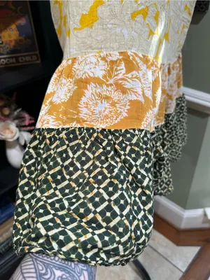 Free People “Gotta Have You” Tiered Tunic Top Multicolor Marigold Floral Print thumbnail 9