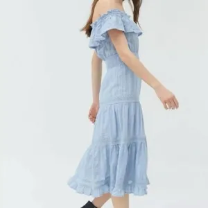 ✨Urban Outfitters Dress Forum Off-Shoulder MIDI Sz Large Dress✨ thumbnail 5