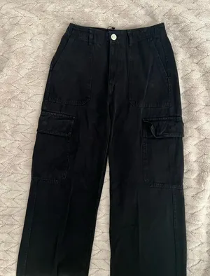 ZARA Cargo Pants Black thumbnail 1