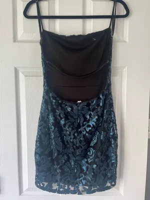 Black and blue sequin mini dress Size XS thumbnail 2